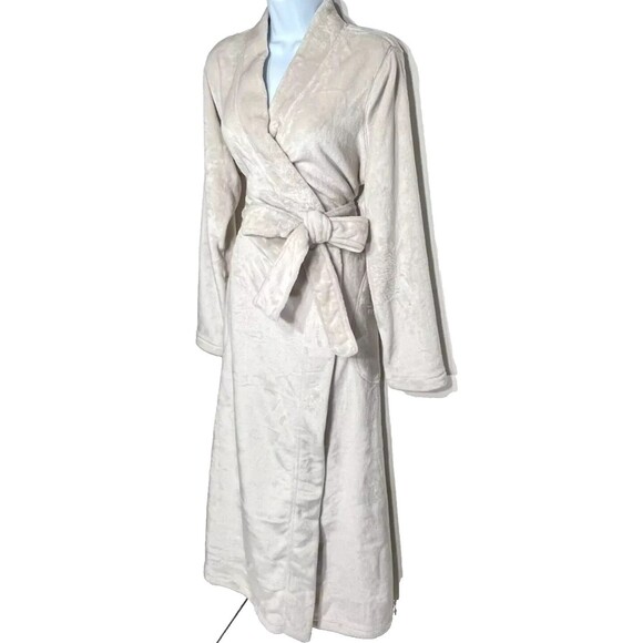 UGG WOMEN'S MARLOW PLUSH COZY LONG BATH ROBE MOONBEAN NWT - Picture 1 of 9